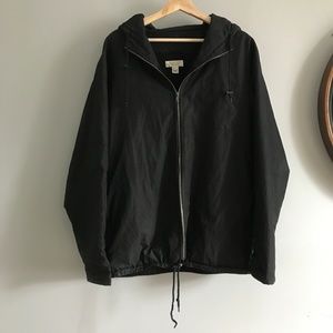 Mens Barney's Black 100% Wool Lined Rain Jacket